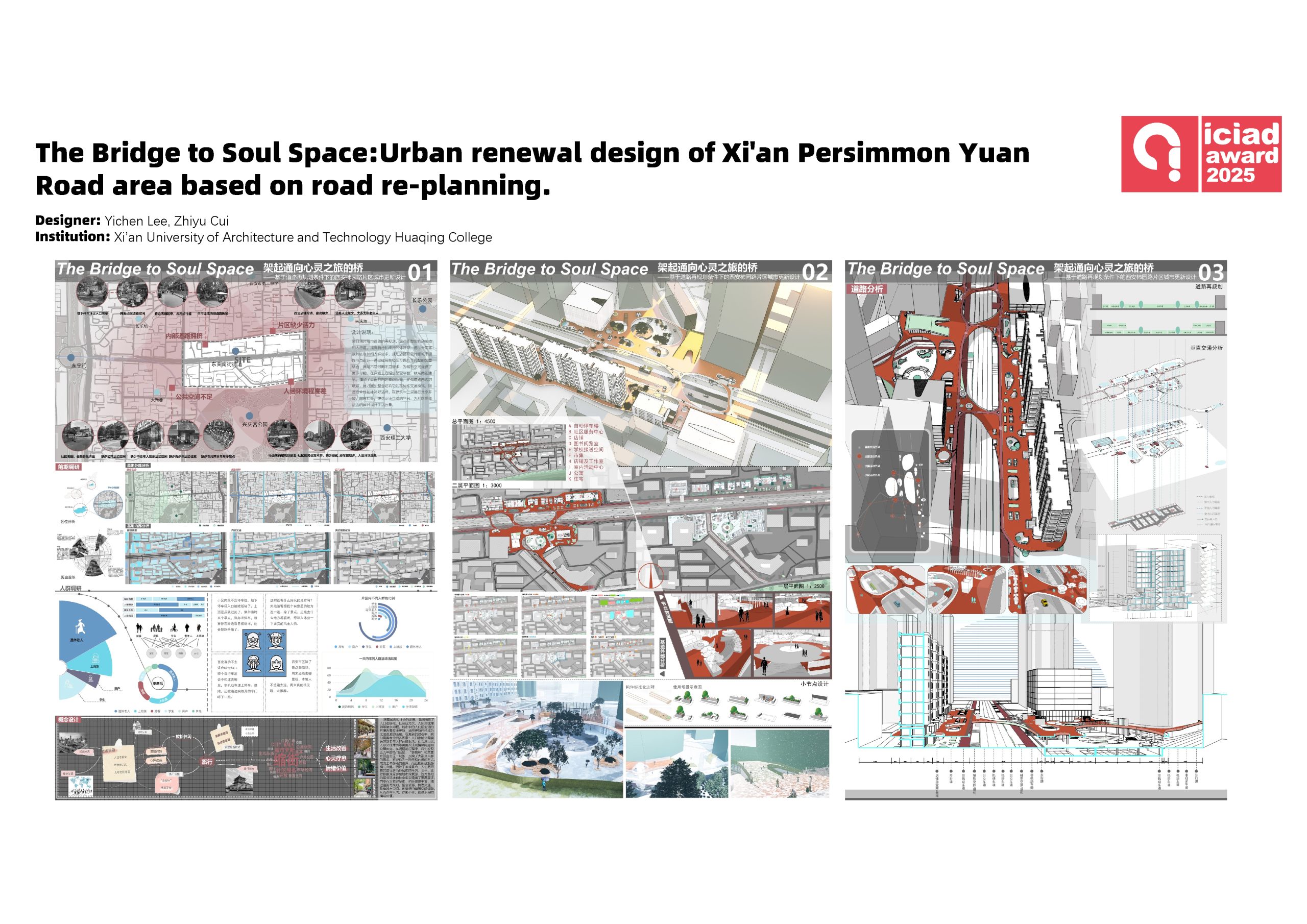 The Bridge to Soul Space:Urban renewal design of Xi'an Persimmon Yuan Road area based on road re-planning.