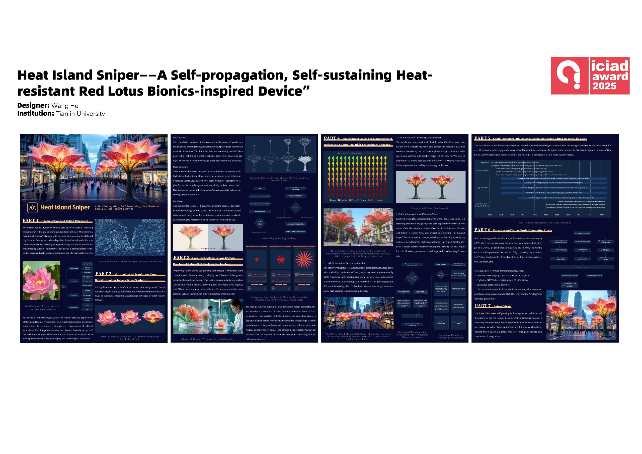 Heat Island Sniper——A Self-propagation, Self-sustaining Heat-resistant Red Lotus Bionics-inspired Device”